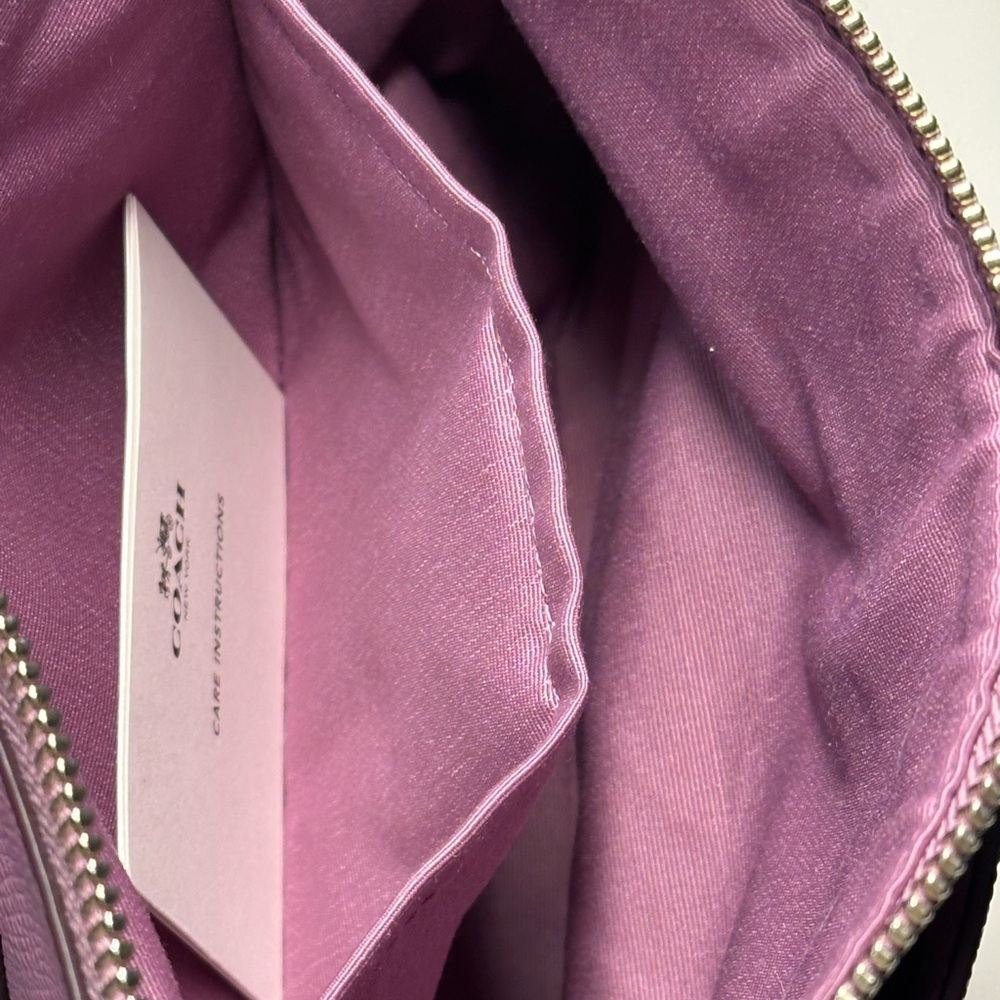 Coach East West Pop Crossbody Bag with Plaid Pouch F22252 Lilac - Picture 15 of 16